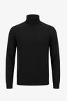 Men’s Black Turtleneck Sweater Soft Viscose Blend Long Sleeve Knit Pullover