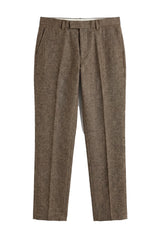Oscar - Men's Brown Wool Blend Tweed Trousers