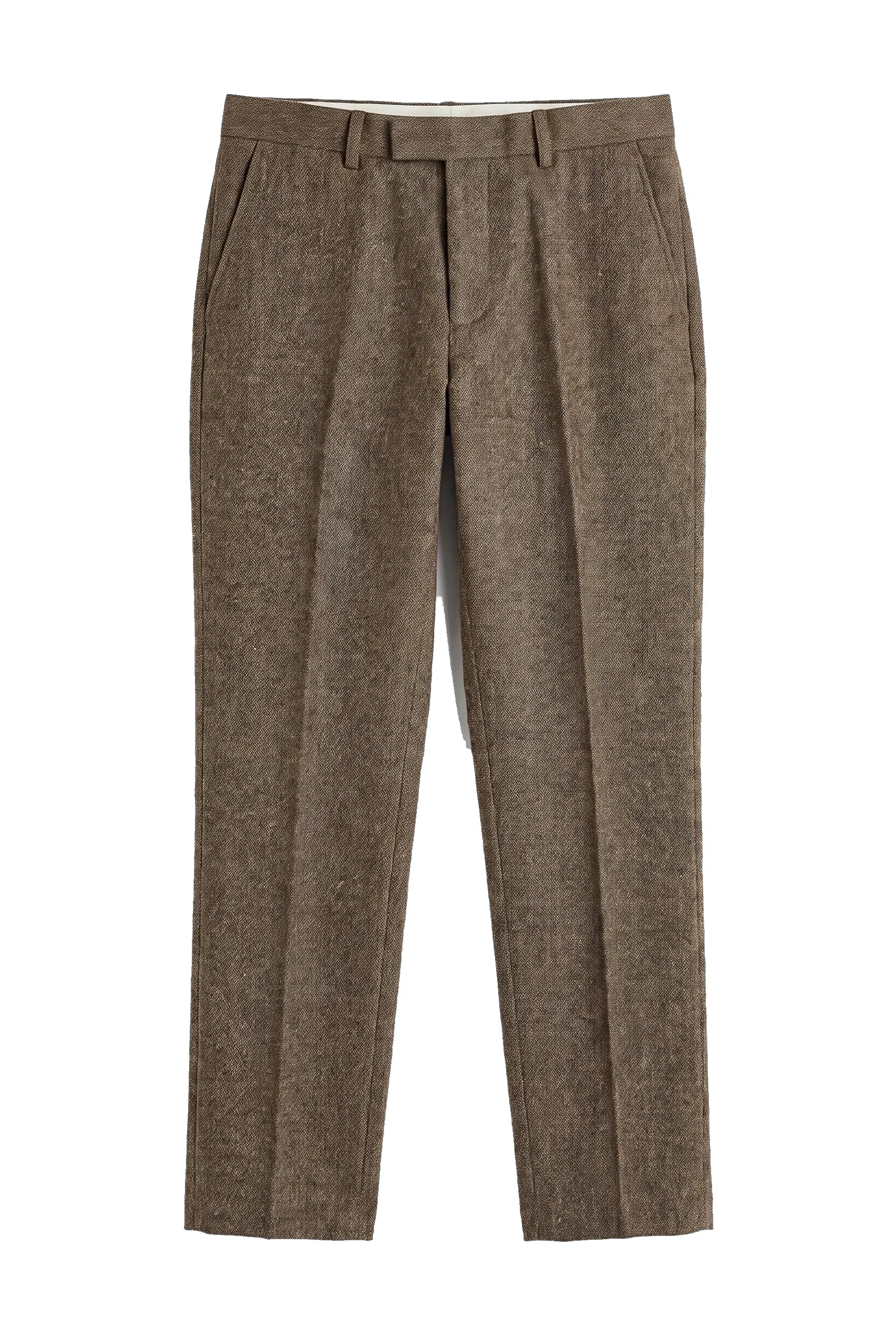 Oscar - Men's Brown Wool Blend Tweed Trousers