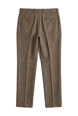 Oscar - Men's Brown Wool Blend Tweed Trousers