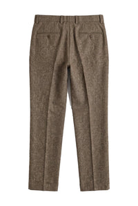 Oscar - Men's Brown Wool Blend Tweed Trousers