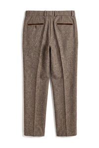 Oscar - Men's 3 Piece Brown Wool Blend Tweed Suit