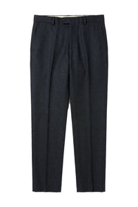 Oscar - Men's Navy Blue Wool Blend Tweed Trousers