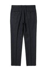 Oscar - Men's Navy Blue Wool Blend Tweed Trousers