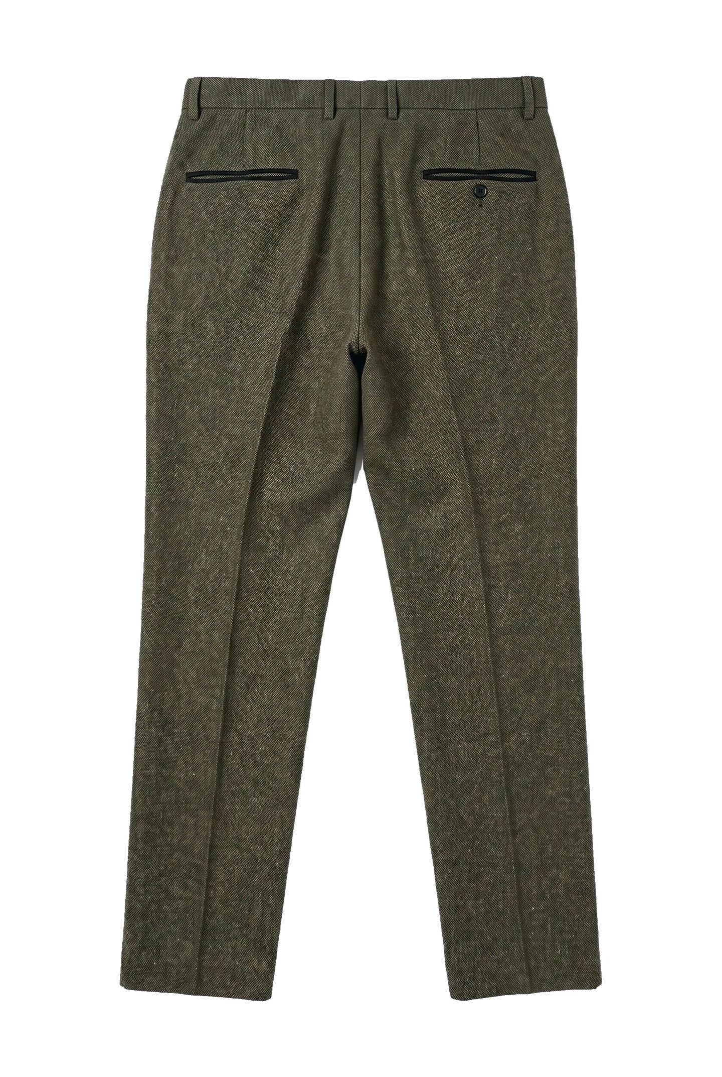 Oscar - Men's Olive Green Wool Blend Tweed Trousers