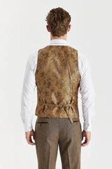 Oscar - Men's Brown Wool Blend Tweed Waistcoat