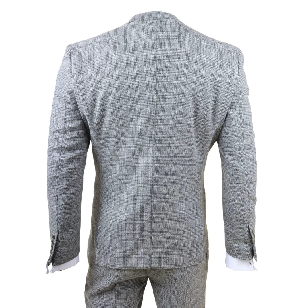 Men's Grey Classic Check Slim Fit 3 Piece Suit