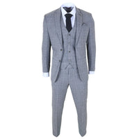 Men's Grey Classic Check Slim Fit 3 Piece Suit
