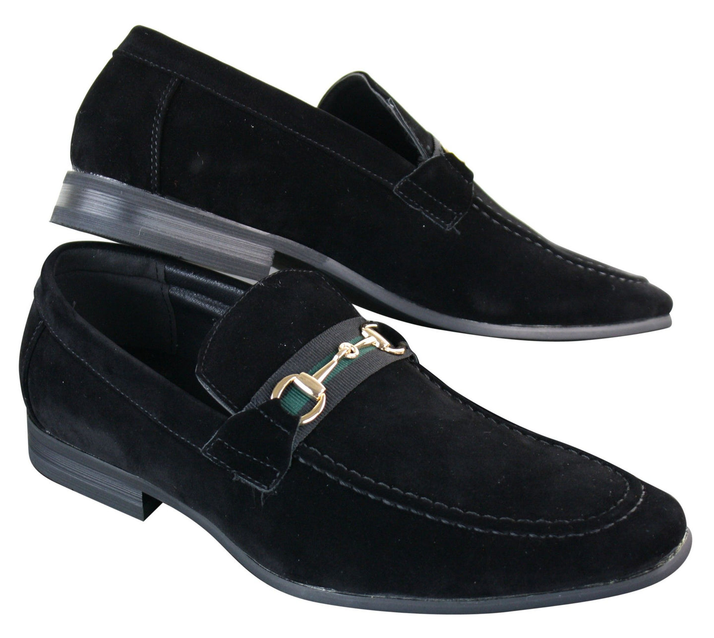 Patron 239 Suede Mens Suede Shoes Buckle Slip On Loafers Smart Casual Navy Blue Brown Black PU
