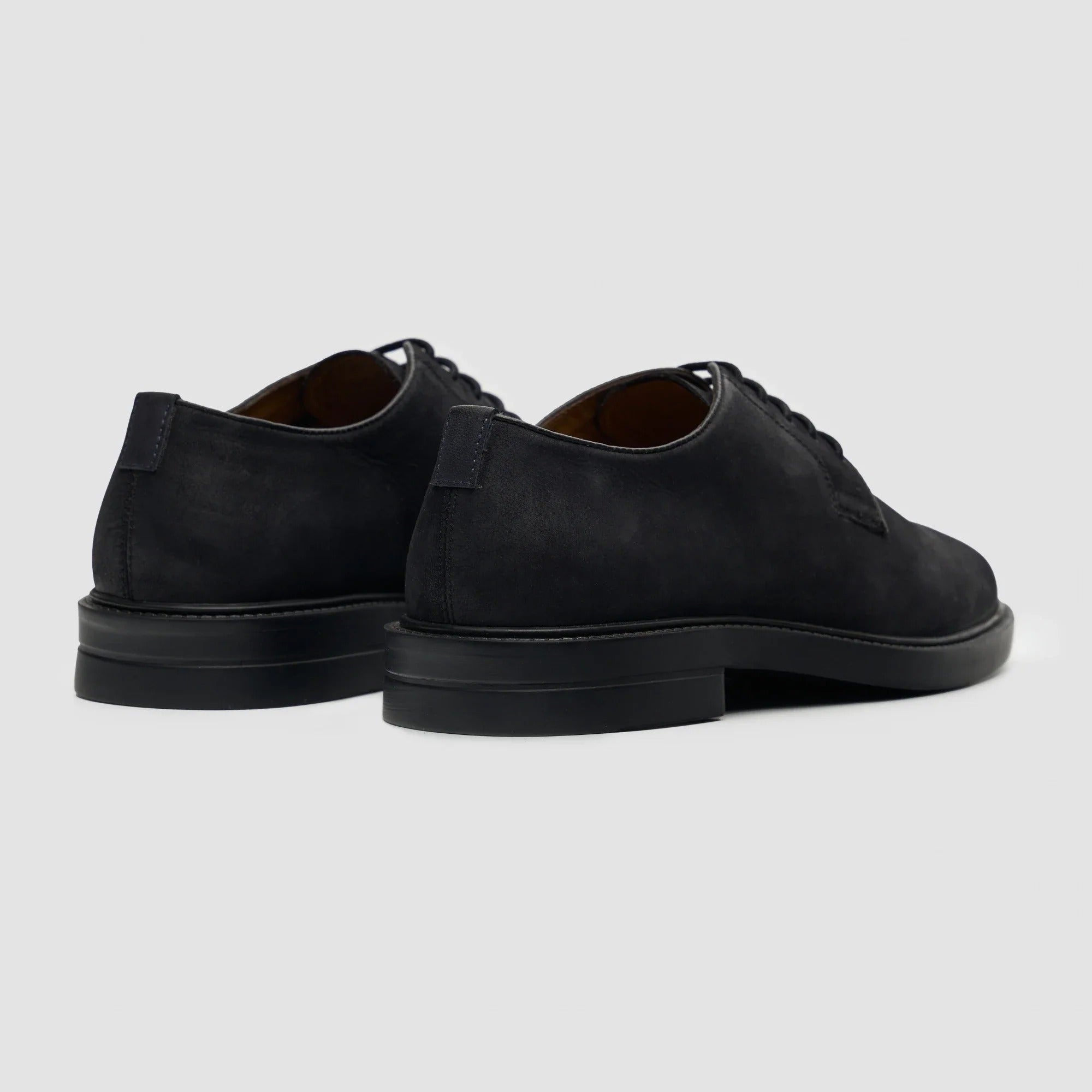 Pedro - Men's Black Suede Matte Finish Lace-Up Derby Shoes