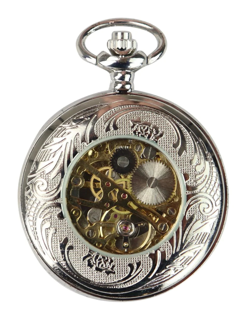 Silver Color Vintage Mechanical Pocket Watch: Buy Online - Happy Gentleman