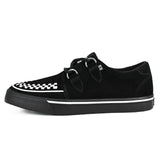 Pointed Creeper Sneaker Black White Suede Platform Shoes