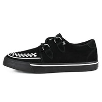 Pointed Creeper Sneaker Black White Suede Platform Shoes