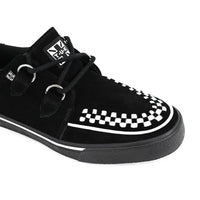 Pointed Creeper Sneaker Black White Suede Platform Shoes