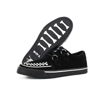 Pointed Creeper Sneaker Black White Suede Platform Shoes