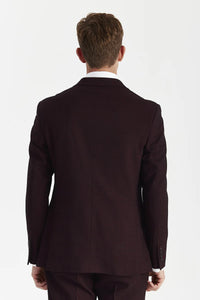 Regent - Brugundy Checked Double Breasted Blazer for Men