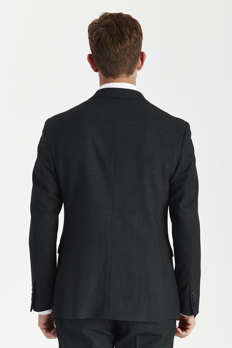 Regent - Green Checked Double Breasted Blazer for Men