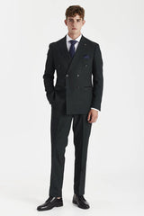 Regent - Green Checked Double Breasted Blazer for Men