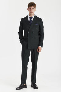 Regent - Green Checked Double Breasted Blazer for Men