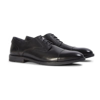Regent - Men's Black Burnished Leather Derby Shoes