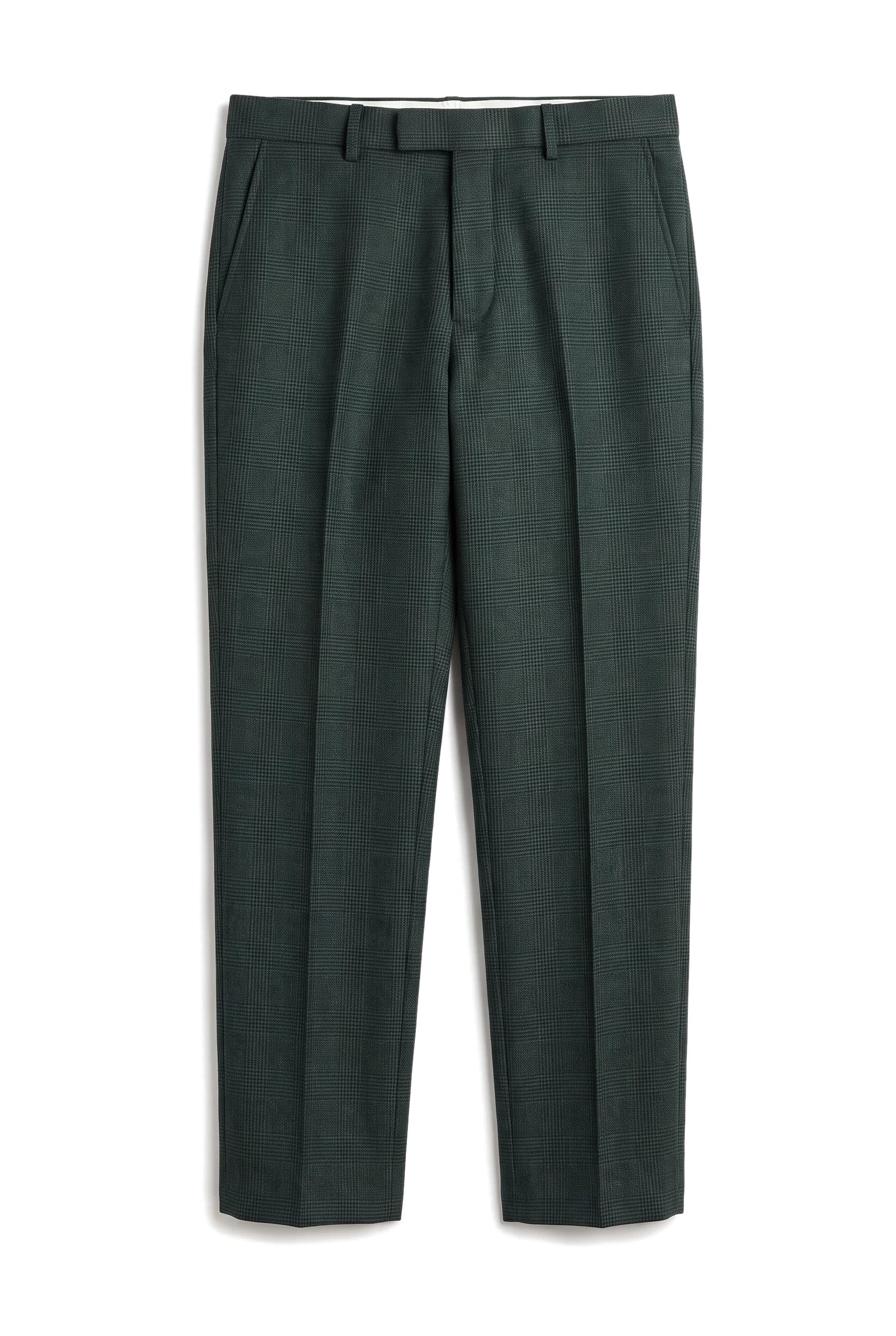 Regent - Men's Green Plaid Check Trousers