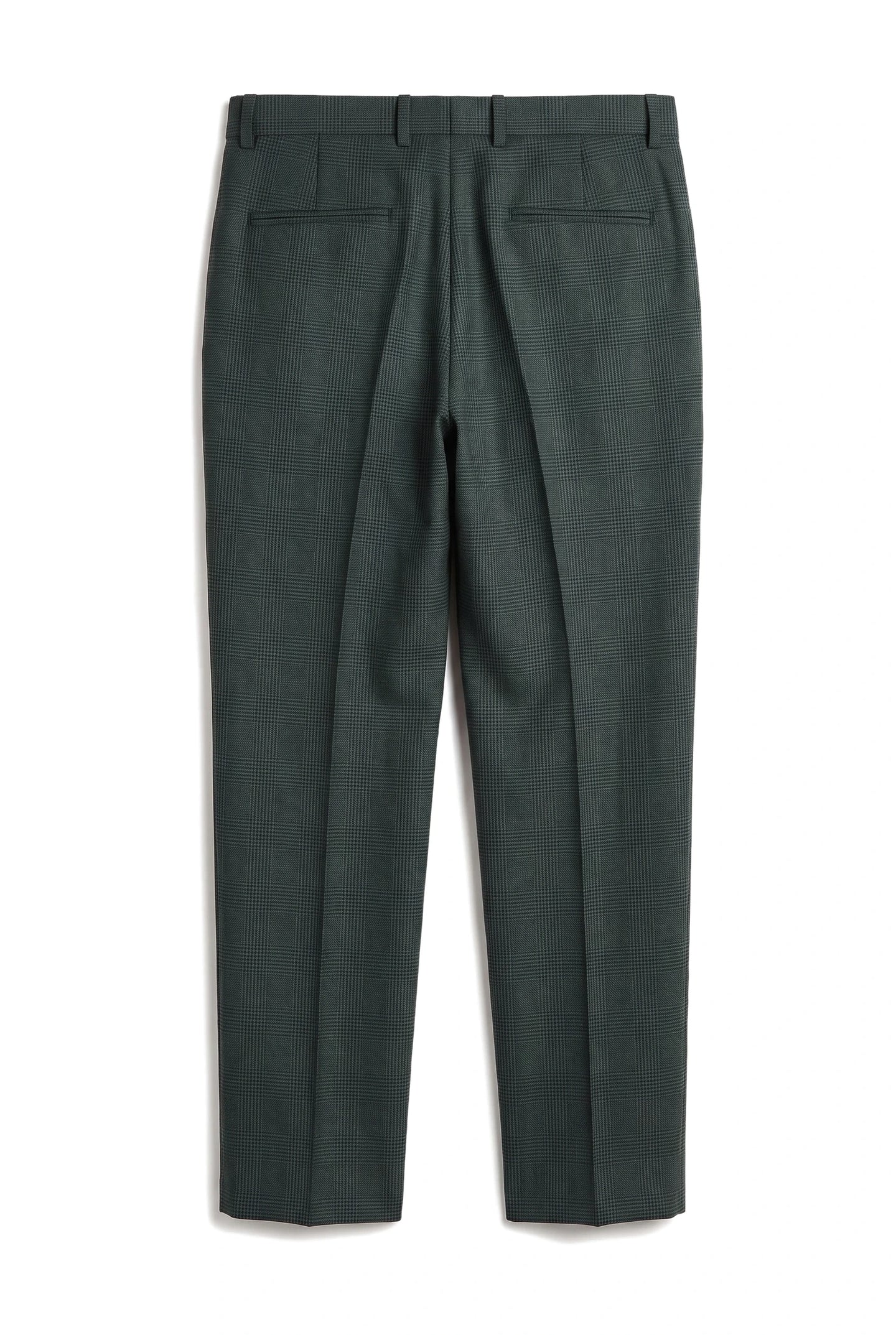Regent - Men's Green Plaid Check Trousers