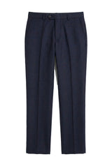 Regent - Men's Navy Plaid Check Trousers