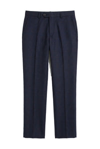 Regent - Men's Navy Plaid Check Trousers