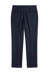 Regent - Men's Navy Plaid Check Trousers