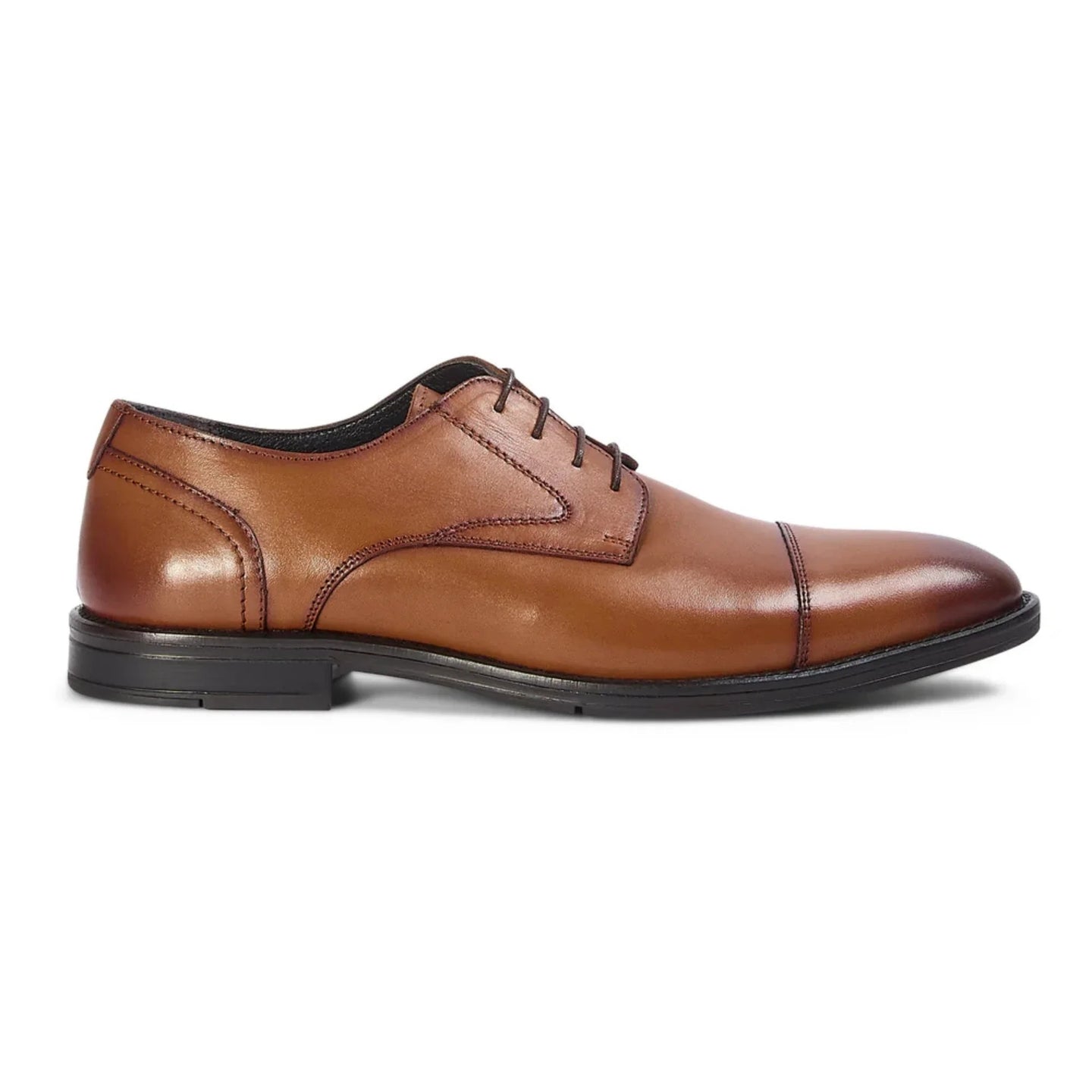 Regent - Men's Tan Brown Burnished Leather Derby Shoes