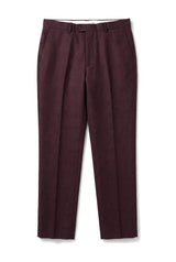Regent - Men's Wine Plaid Check Trousers
