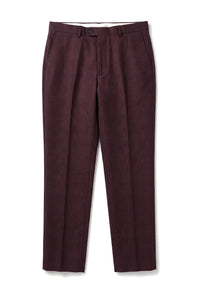 Regent - Men's Wine Plaid Check Trousers