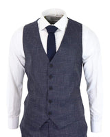 Navy-Blue Graph Check 3 Piece Suit - RK20-02