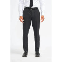 Roberto - Men's Black Shadow Stripes Formal Trousers