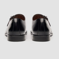 Romero - Men's Black Single Monk Strap Polished Shoes
