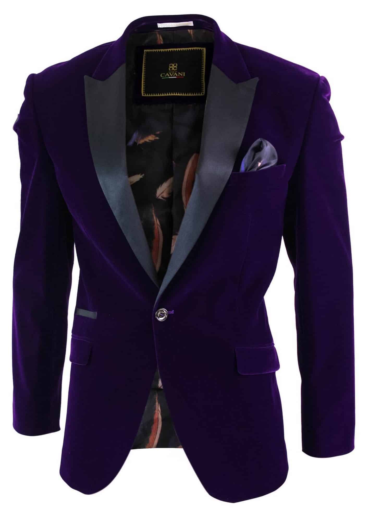 Cavani Rosa - Mens Soft Velvet Black Navy 1 Button Dinner Jacket