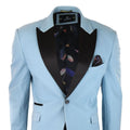 Mens Velvet Blazer Tuxedo Jacket Black Satin Lapel Pastel Blue Pink Green