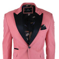 Mens Velvet Blazer Tuxedo Jacket Black Satin Lapel Pastel Pink