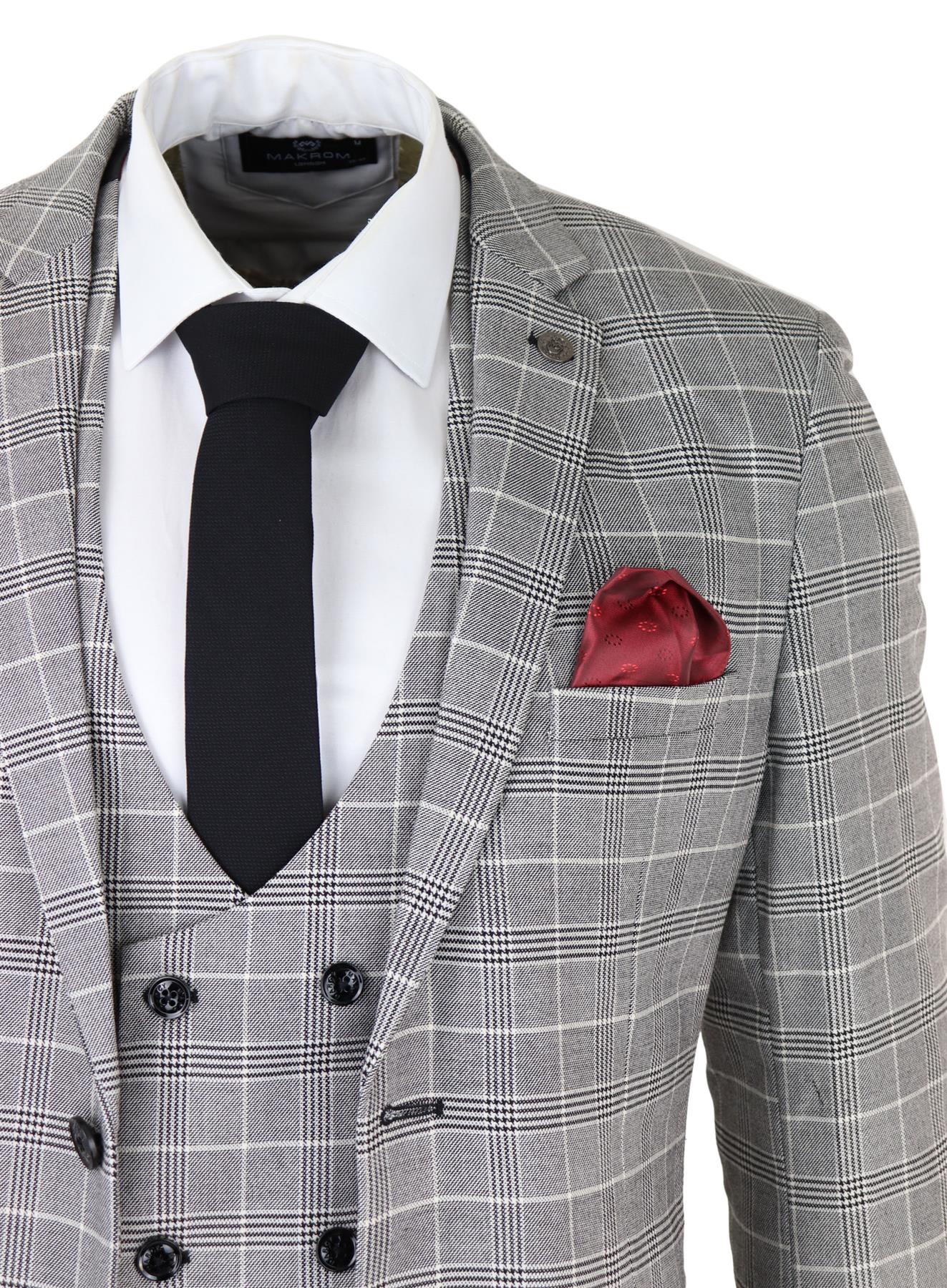 Mens Marc Darcy Grey Prince Of Wales Check Suit Ross Office