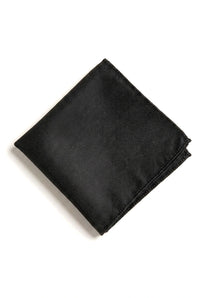 Satin Silk Textured Black Tie Gift Set Pocket Square Cuff Links Tie Matt Satin