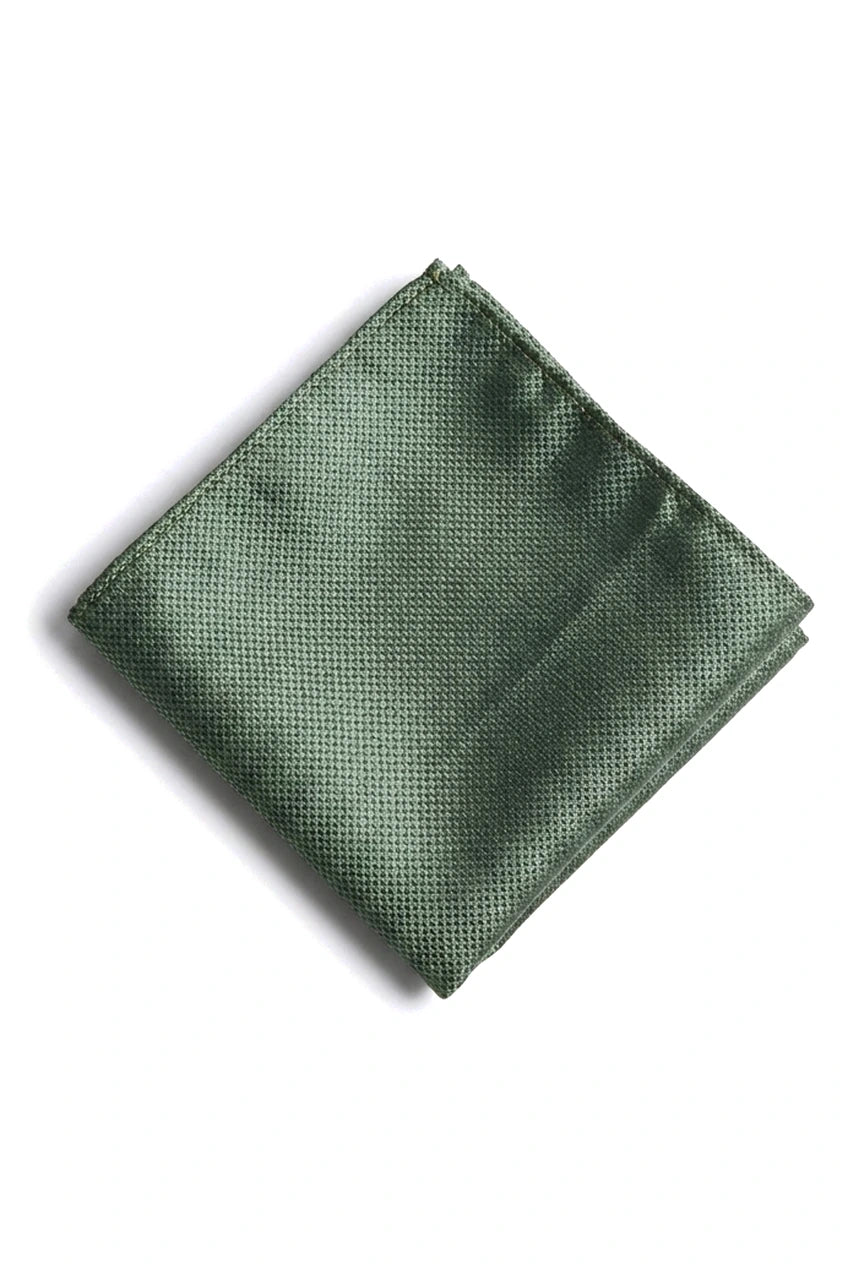 Satin Silk Textured Green Tie Gift Set Pocket Square Cuff Links Tie Matt Satin