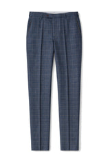 Scott - Men's Blue Tweed Checked Trousers