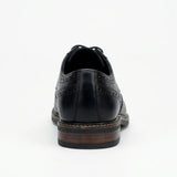 Stokes - Men's Black Leather Wingtip Brogue Lace-Up Shoes