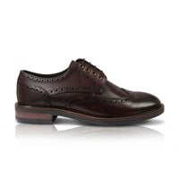 Stokes - Men's Brown Leather Wingtip Brogue Lace-Up Shoes