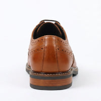Stokes - Men's Tan Leather Wingtip Brogue Lace-Up Shoes