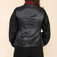 Women's Tweed Herringbone Waistcoat  Wine Red Classic 1920s