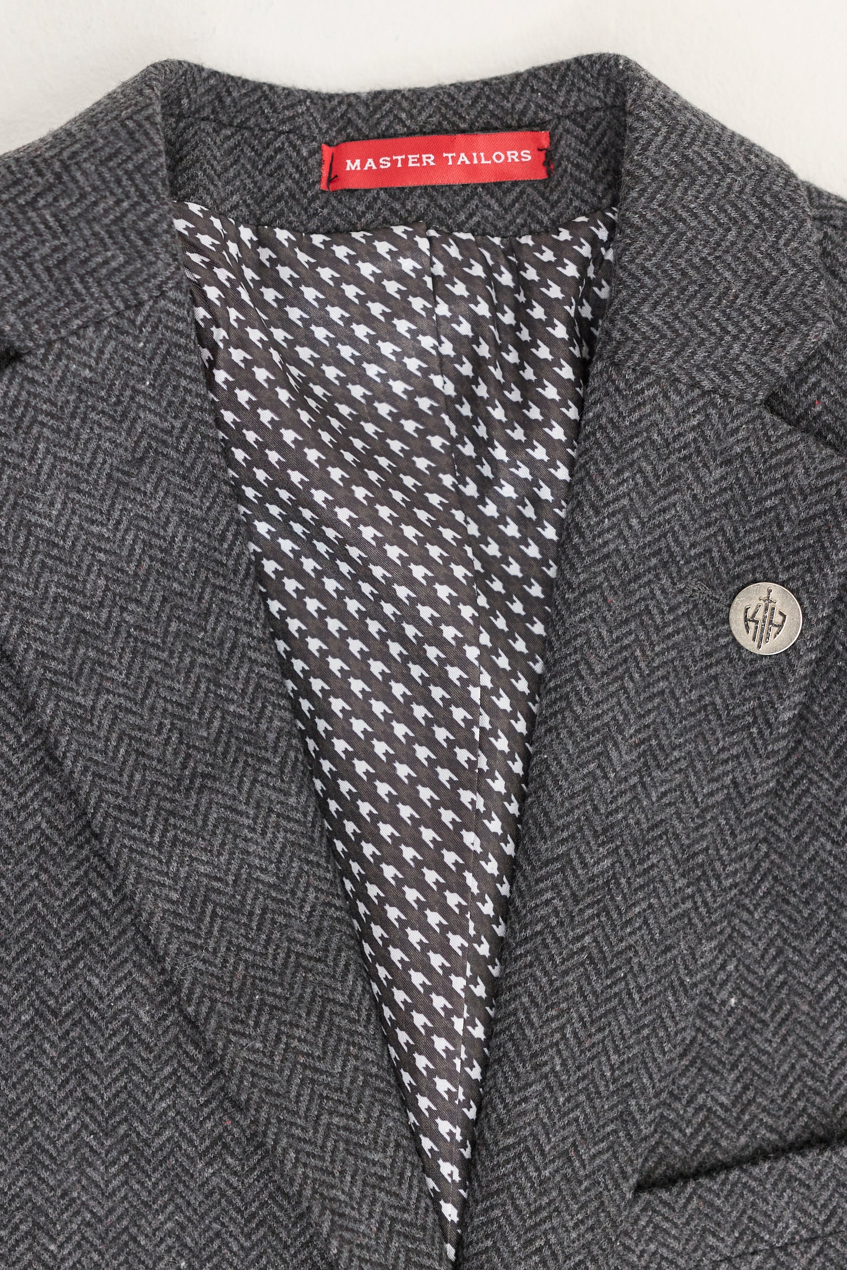 Men's Charcoal Grey 3 Piece Tweed Herringbone Suit - STZ11: Buy
