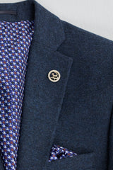 Mens Navy-Blue Peaky Blinders Wool Suit