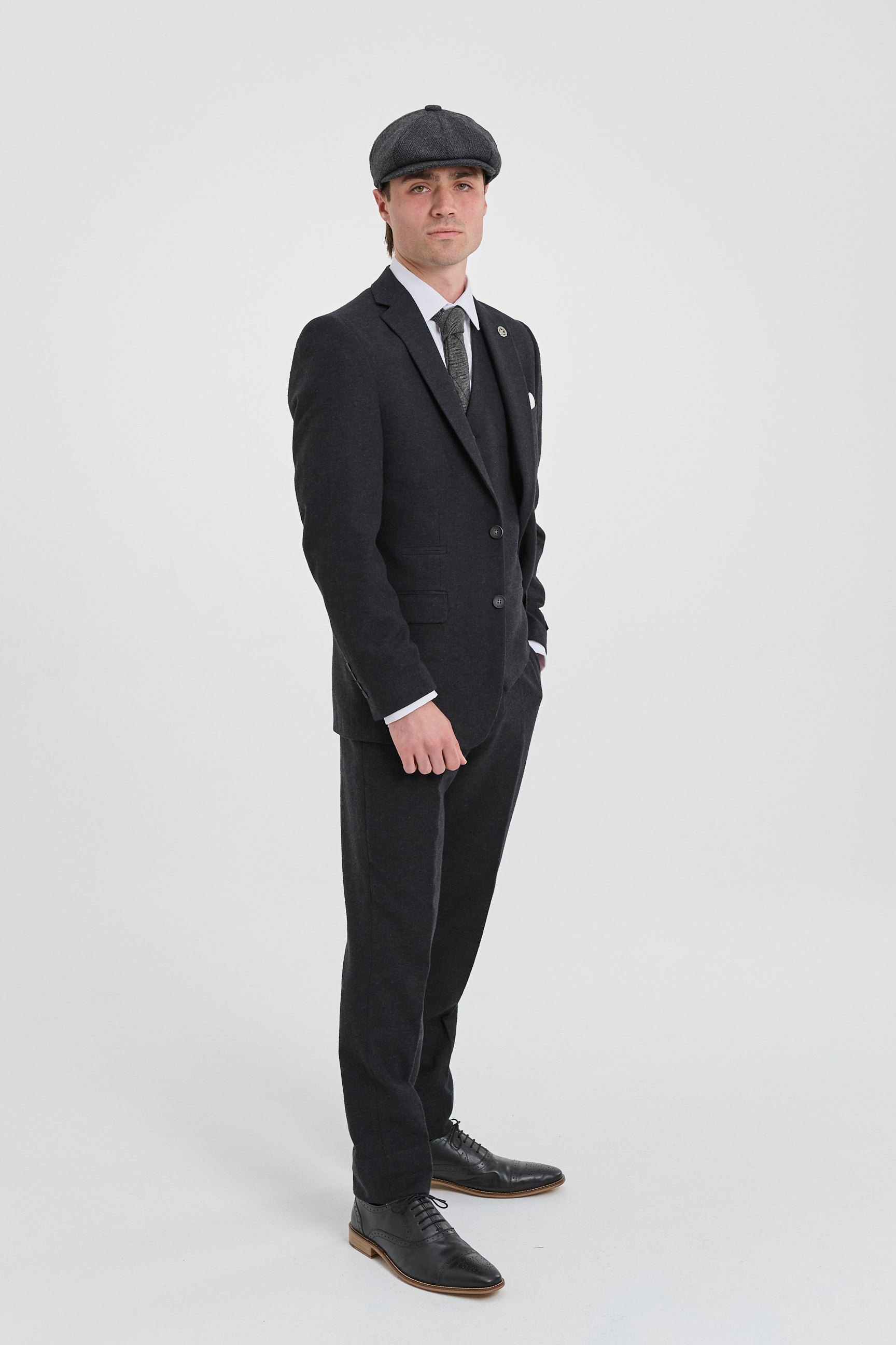 ブラックビジネススーツ（ジッパー付き） Mens Black Vintage 1920s Suit: Buy Online - Happy Gentleman