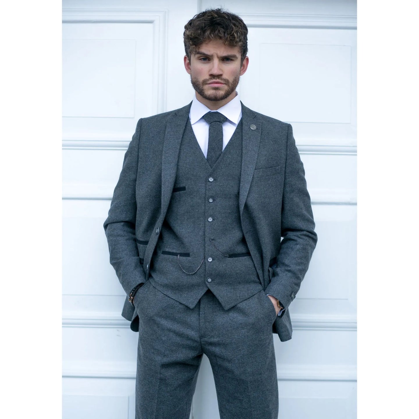 Mens Grey Wool Suit